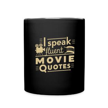 Cinema Lover Saying Minimalist Silhouette - Full Colour Mug - black - Front