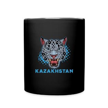 Kasachstan UdSSR Zentralasien National Tier - Tasse einfarbig - Schwarz - Vorne