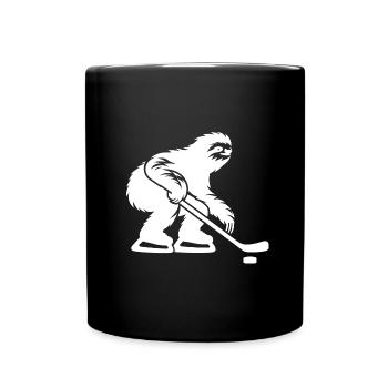 Faultier Eishockeyspieler Eishockey Silhouette - Tasse einfarbig - Schwarz - Vorne