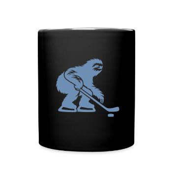 Faultier Eishockeyspieler Eishockey Silhouette - Tasse einfarbig - Schwarz - Vorne