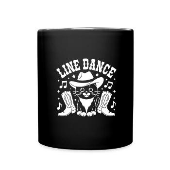 I love my cat and line dancing - Full Colour Mug - black - Front