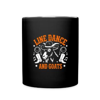 Ziegen und Line Dance lustige Ziege mit Stetson - Tasse einfarbig - Schwarz - Vorne