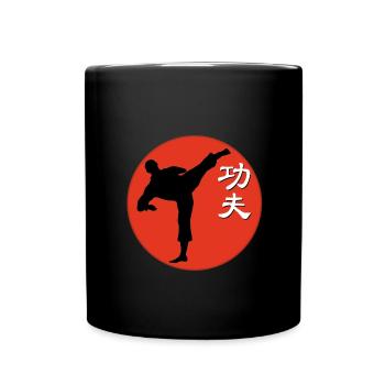 red kungfu fighter - Mug uni - noir - Devant