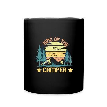 KING OF CAMPER CAMPING CAMPING ADVENTURE - Full Colour Mug - black - Front