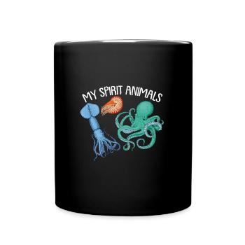 Cephalopode, Krake, Oktopus - Tasse einfarbig - Schwarz - Vorne