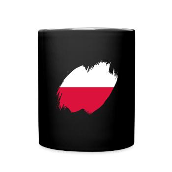 Drapeau de Pologne utilisé Look Polska Drapeau polonais - Mug uni - noir - Devant