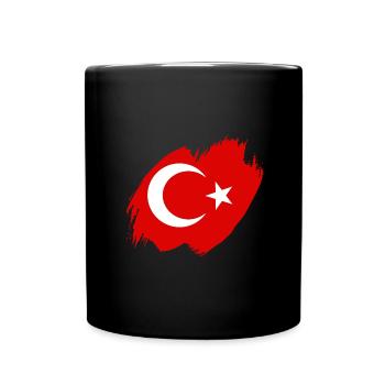Drapeau de Turquie Utilisé Look Drapeau Turc Vintage - Mug uni - noir - Devant