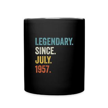 Legendary Since July 1957 65. Geburtstag - Tasse einfarbig - Schwarz - Vorne