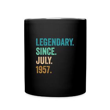 Legendary Since July 1957 65. Geburtstag - Tasse einfarbig - Schwarz - Vorne
