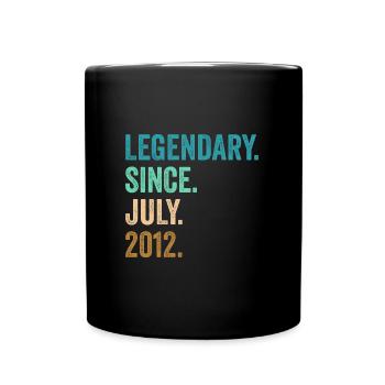 10 Years Old Legendary Since July 2012 10th - Full Colour Mug - black - Front
