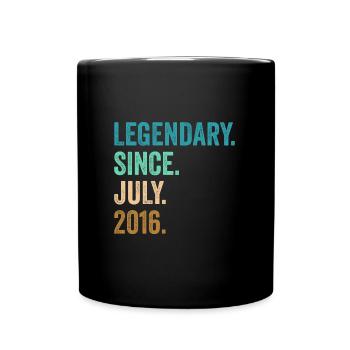 6 Years Old Legendary Since July 2016 6th Birthday - Full Colour Mug - black - Front
