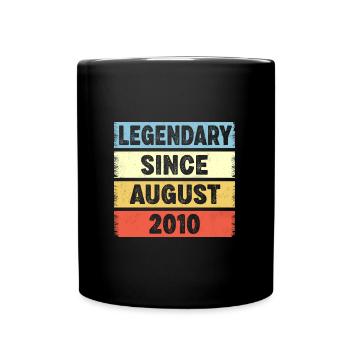 Legendary Since August 2010 12. Geburtstag - Tasse einfarbig - Schwarz - Vorne