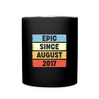 5 Years Old Epic Since August 2017 5th Birthday - Full Colour Mug - black - Front
