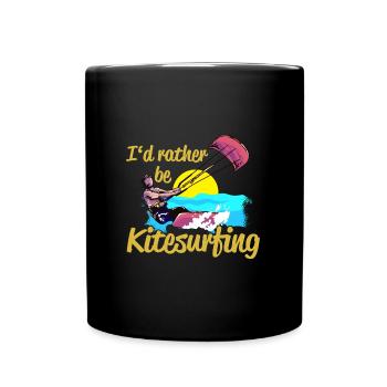 Kitesurfer Je préfère être Kitesurf Kitesurfen - Mug uni - noir - Devant