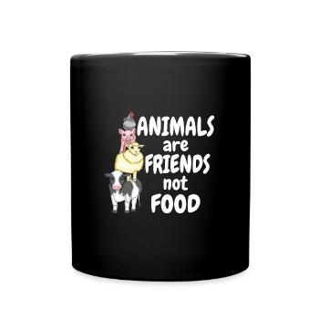 Les animaux sont amis, pas de la nourriture Bien-être animal végétaliens - Mug uni - noir - Devant