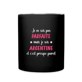 Je ne suis pas parfaite mais Argentine - Mug uni - noir - Devant