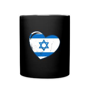 Israel Heart Star of David Israeli origin - Full Colour Mug - black - Front