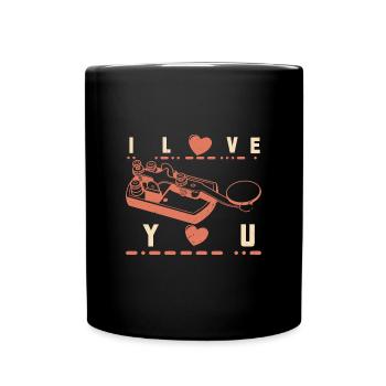 Radio Morse Hobby Mortar Radio Technician - Full Colour Mug - black - Front