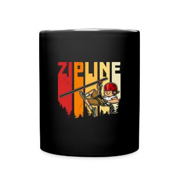 Zipliner Ziplining Seilrutsche Hobby Wald Berge - Tasse einfarbig - Schwarz - Vorne