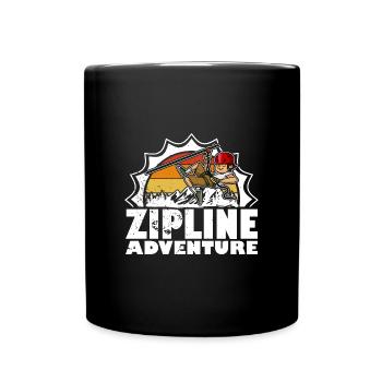 Ziplining Wald Hobby Seilrutschen Freizeit Berge - Tasse einfarbig - Schwarz - Vorne