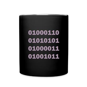 Binär Code Fuck - Tasse einfarbig - Schwarz - Vorne