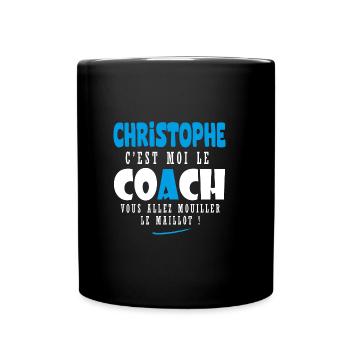 Chrsitophe coach prénom christophe - Mug uni - noir - Devant