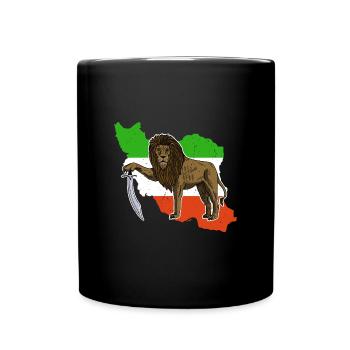 Löwe Persien Sonne Kultur Geschichte Religion - Tasse einfarbig - Schwarz - Vorne