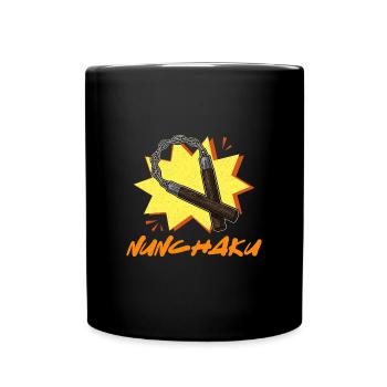 Karate Ninja Nunchaku Waffen Japan Training Sport - Tasse einfarbig - Schwarz - Vorne