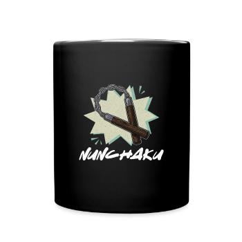 Karate Ninja Nunchaku Waffen Japan Training Sport - Tasse einfarbig - Schwarz - Vorne