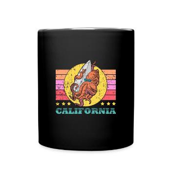 Sommer Surfing Brett Wassersport Oktopus Urlaub - Tasse einfarbig - Schwarz - Vorne