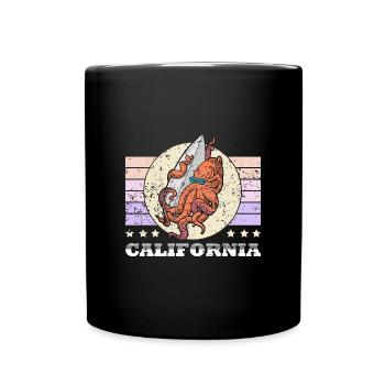 Sommer Surfing Brett Wassersport Oktopus Urlaub - Tasse einfarbig - Schwarz - Vorne
