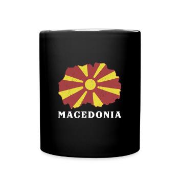Mazedonien Balkan Herkunft Reise Flagge Skopje - Tasse einfarbig - Schwarz - Vorne