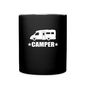 Camping - Tasse einfarbig - Schwarz - Vorne