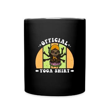 Yoga Yogalehrer Meditation Faultier Buddha - Tasse einfarbig - Schwarz - Vorne
