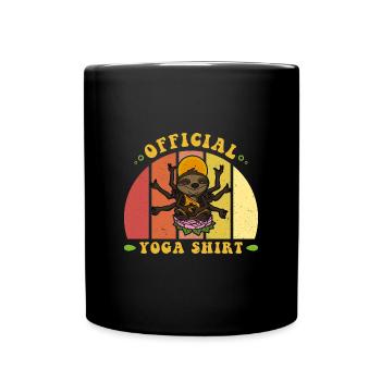 Yoga Yogalehrer Meditation Faultier Buddha - Tasse einfarbig - Schwarz - Vorne