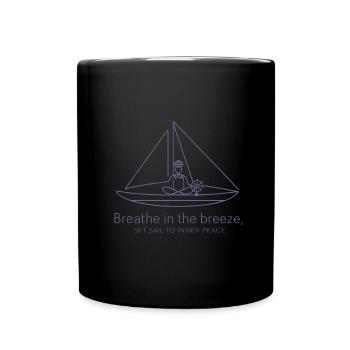 Voilier Silhouette Minimaliste - Mug uni - noir - Devant