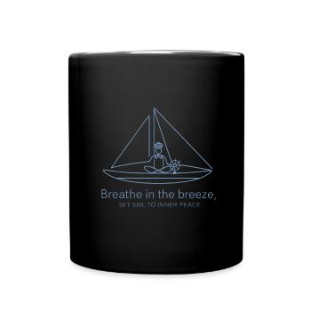 Voilier Silhouette Minimaliste - Mug uni - noir - Devant