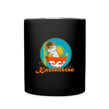 Republik Kasachstan UdSSR Sowjetrepublik Asien - Tasse einfarbig - Schwarz - Vorne