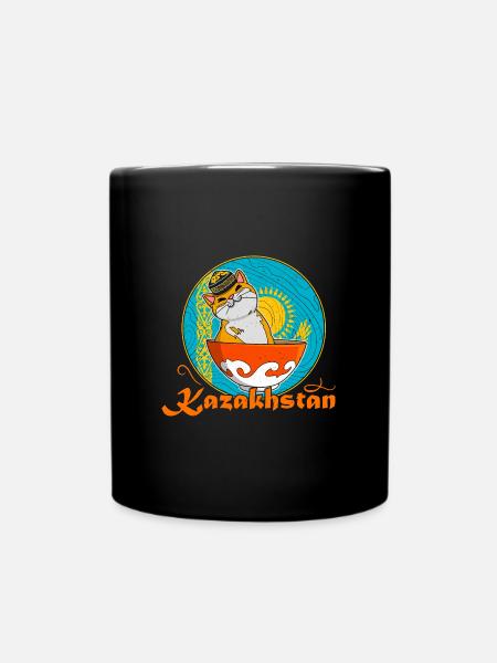 Republik Kasachstan UdSSR Sowjetrepublik Asien - Tasse einfarbig - Schwarz
