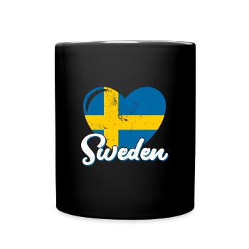 Schweden Sverige Volk Stockholm Schwedisch - Tasse einfarbig - Schwarz - Vorne