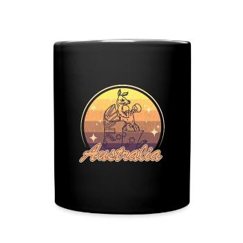 Känguru Australier Flagge Souvenir Melbourne - Tasse einfarbig - Schwarz - Vorne