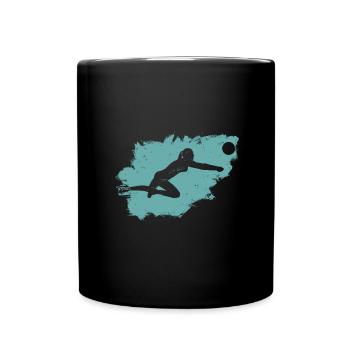 Volleyball Beach Grunge Vintage - Full Colour Mug - black - Front