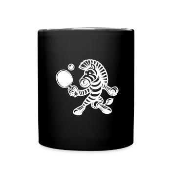 Zebra Tischtennis Spieler Silhouette minimalistisc - Tasse einfarbig - Schwarz - Vorne