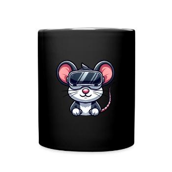 Maus Ratte VR Gamer Gaming Science Fiction - Tasse einfarbig - Schwarz - Vorne
