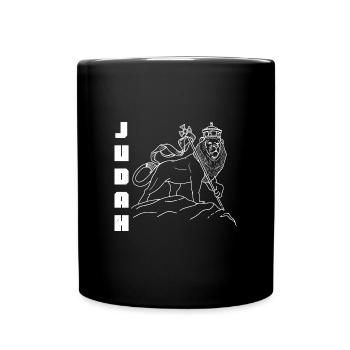 Afrika Löwe von Kuda Judah Rastafari Kultur Kultur - Tasse einfarbig - Schwarz - Vorne