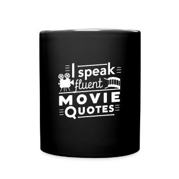 Cinema Lover Saying Minimalist Silhouette - Full Colour Mug - black - Front