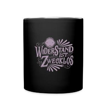 Geburtstag Lustig 66 Jahre Widerstand Zwecklos - Tasse einfarbig - Schwarz - Vorne