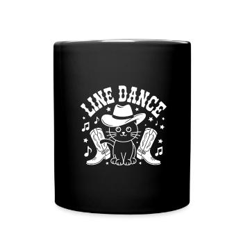 I love my cat and line dancing - Full Colour Mug - black - Front