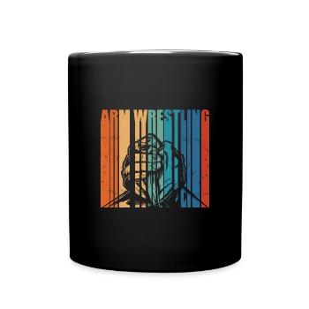 Armdrücken - Tasse einfarbig - Schwarz - Vorne