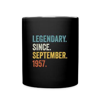 Legendary Since September 1957 65. Geburtstag - Tasse einfarbig - Schwarz - Vorne